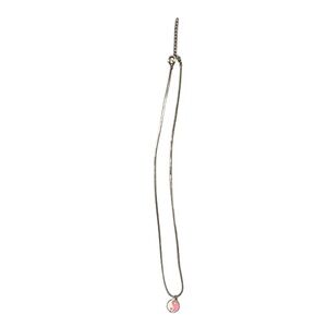 Silver and Pink Yin Yang Necklace